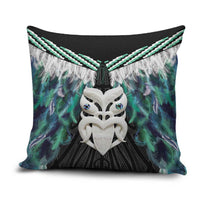 Aotearoa Korowai Motif Pillow Cover Maori Wheku Poutama LT14 Turquoise - Polynesian Pride