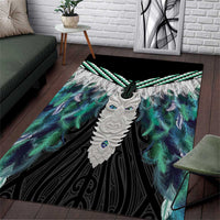 Aotearoa Korowai Motif Area Rug Maori Tane Poutama LT14 Turquoise - Polynesian Pride