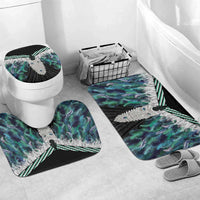 Aotearoa Korowai Motif Bathroom Set Maori Tane Poutama LT14 Mat Set Only (3 pcs) One Size Turquoise - Polynesian Pride