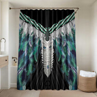 Aotearoa Korowai Motif Bathroom Set Maori Tane Poutama LT14 Shower Curtain Only Turquoise - Polynesian Pride