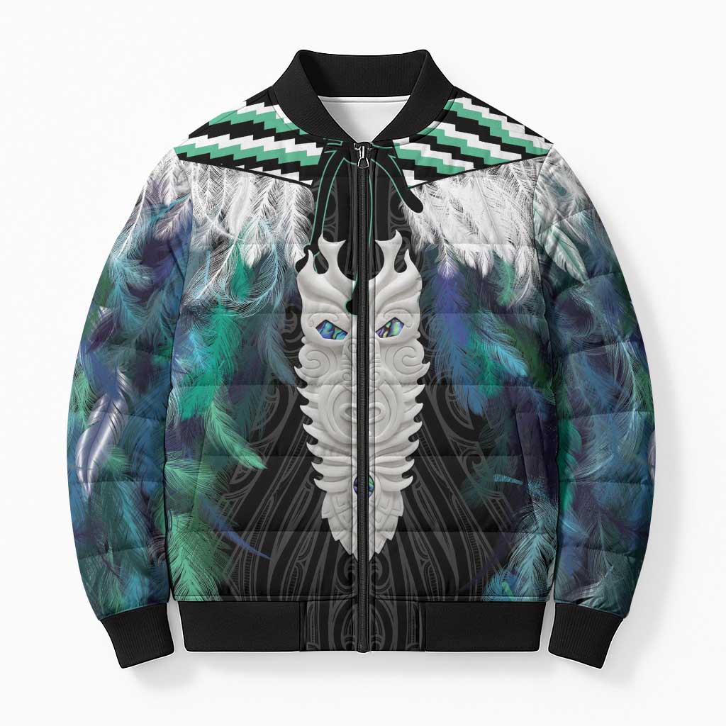 Aotearoa Korowai Motif Bomber Puffer Jacket Maori Tane Poutama - Polynesian Pride
