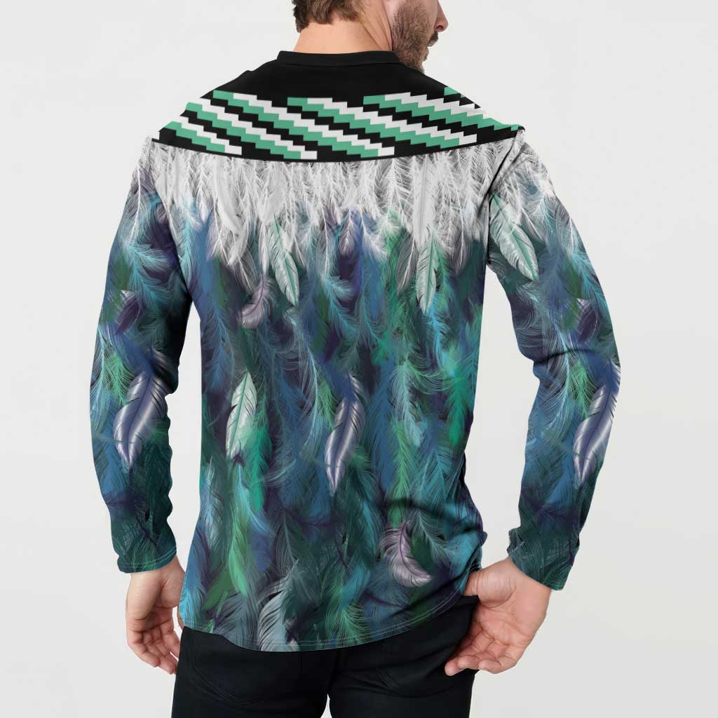 Aotearoa Korowai Motif Button Sweatshirt Maori Tane Poutama