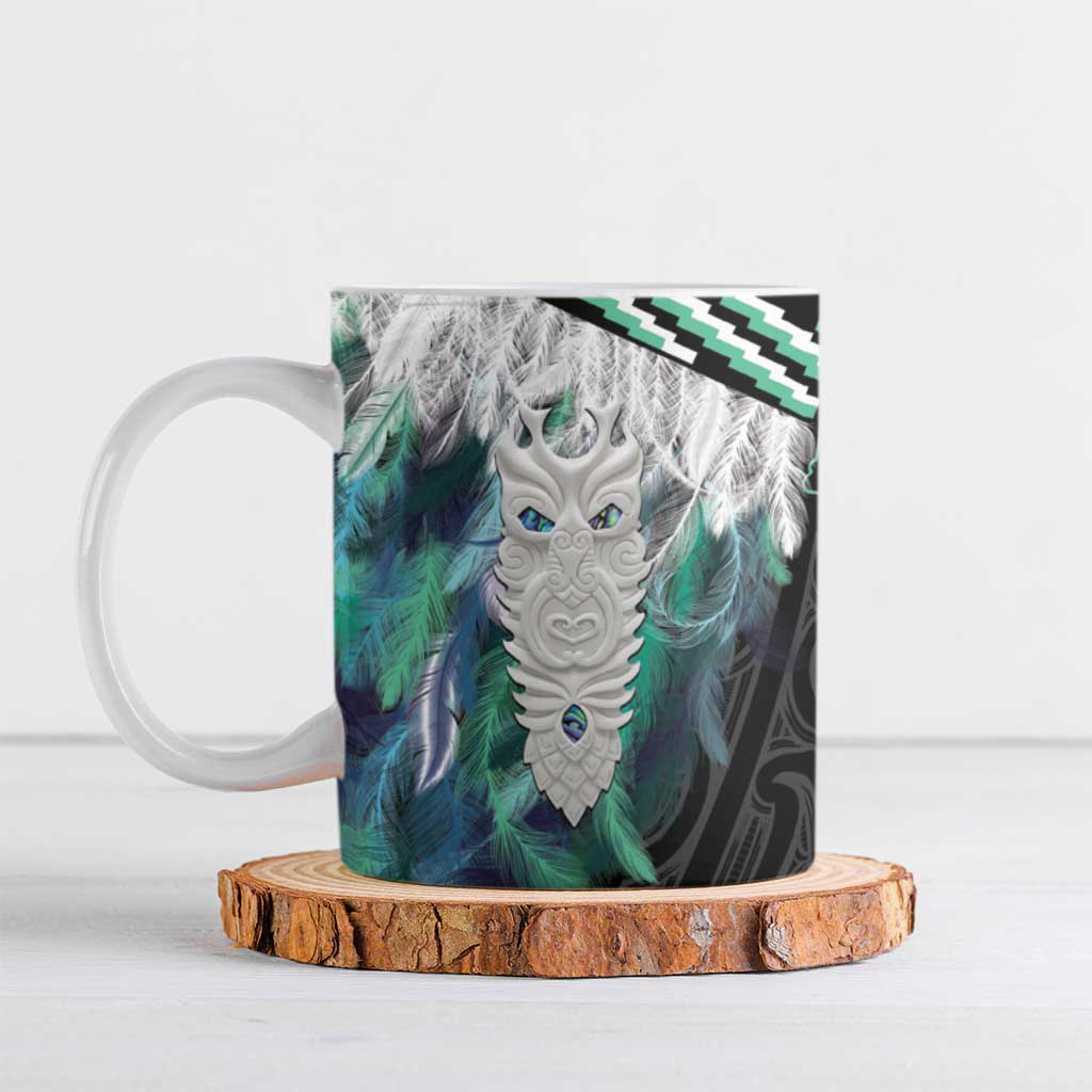 Aotearoa Korowai Motif Ceramic Mug Maori Tane Poutama - Polynesian Pride
