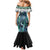 Aotearoa Korowai Motif Family Matching Mermaid Dress and Hawaiian Shirt Maori Tane Poutama