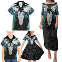 Aotearoa Korowai Motif Family Matching Puletasi and Hawaiian Shirt Maori Tane Poutama LT14 - Polynesian Pride