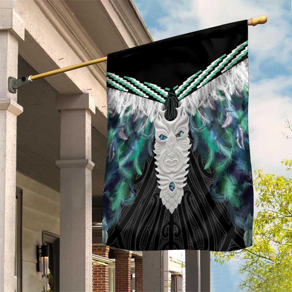 Aotearoa Korowai Motif Garden Flag Maori Tane Poutama LT14 House Flag Turquoise - Polynesian Pride