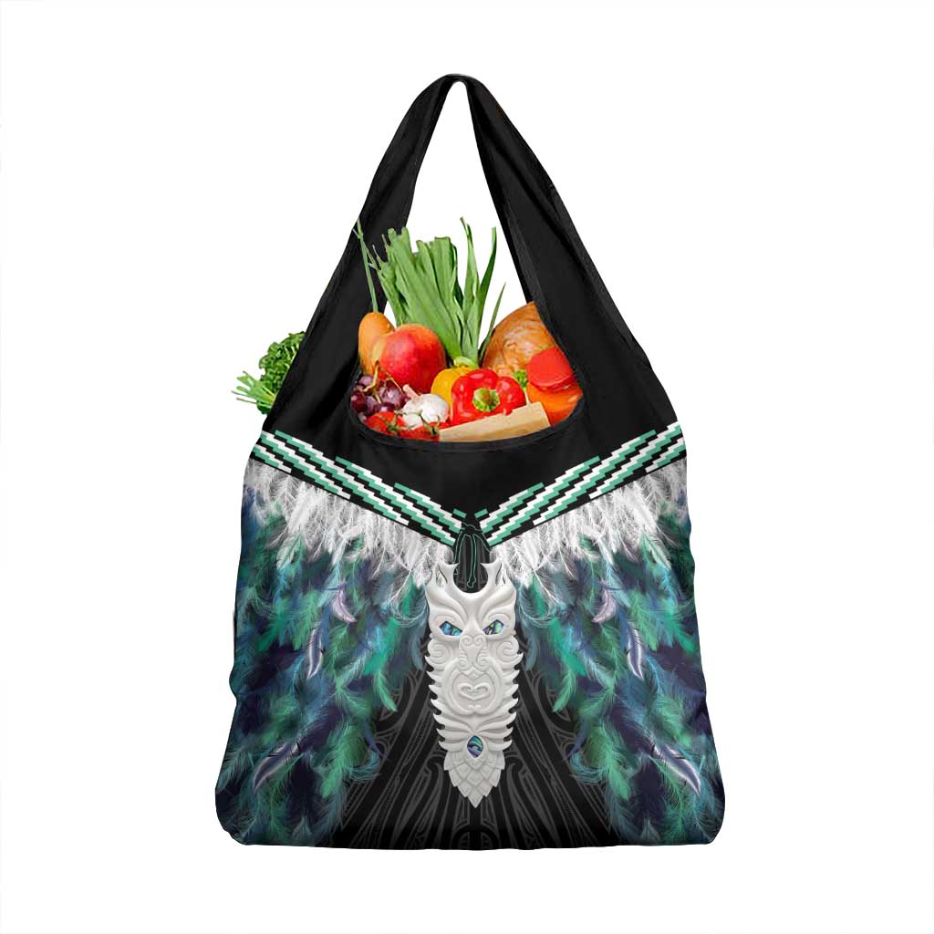 Aotearoa Korowai Motif Grocery Bag Maori Tane Poutama LT14 1-pack One Size Turquoise - Polynesian Pride