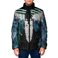 Aotearoa Korowai Motif Padded Jacket Maori Tane Poutama - Polynesian Pride