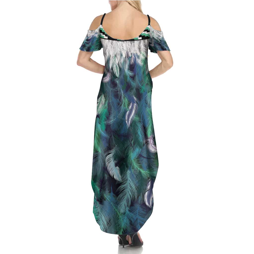 Aotearoa Korowai Motif Summer Maxi Dress Maori Tane Poutama