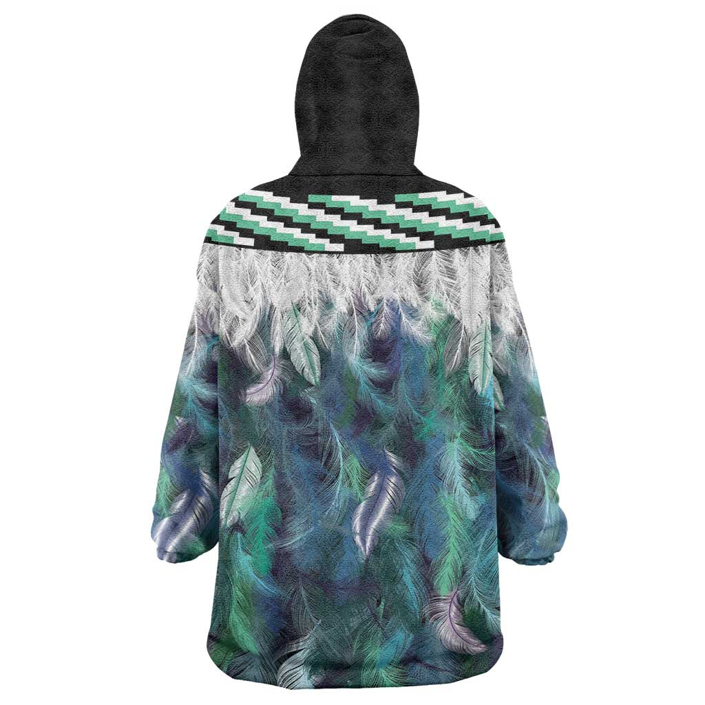 Aotearoa Korowai Motif Wearable Blanket Hoodie Maori Tane Poutama