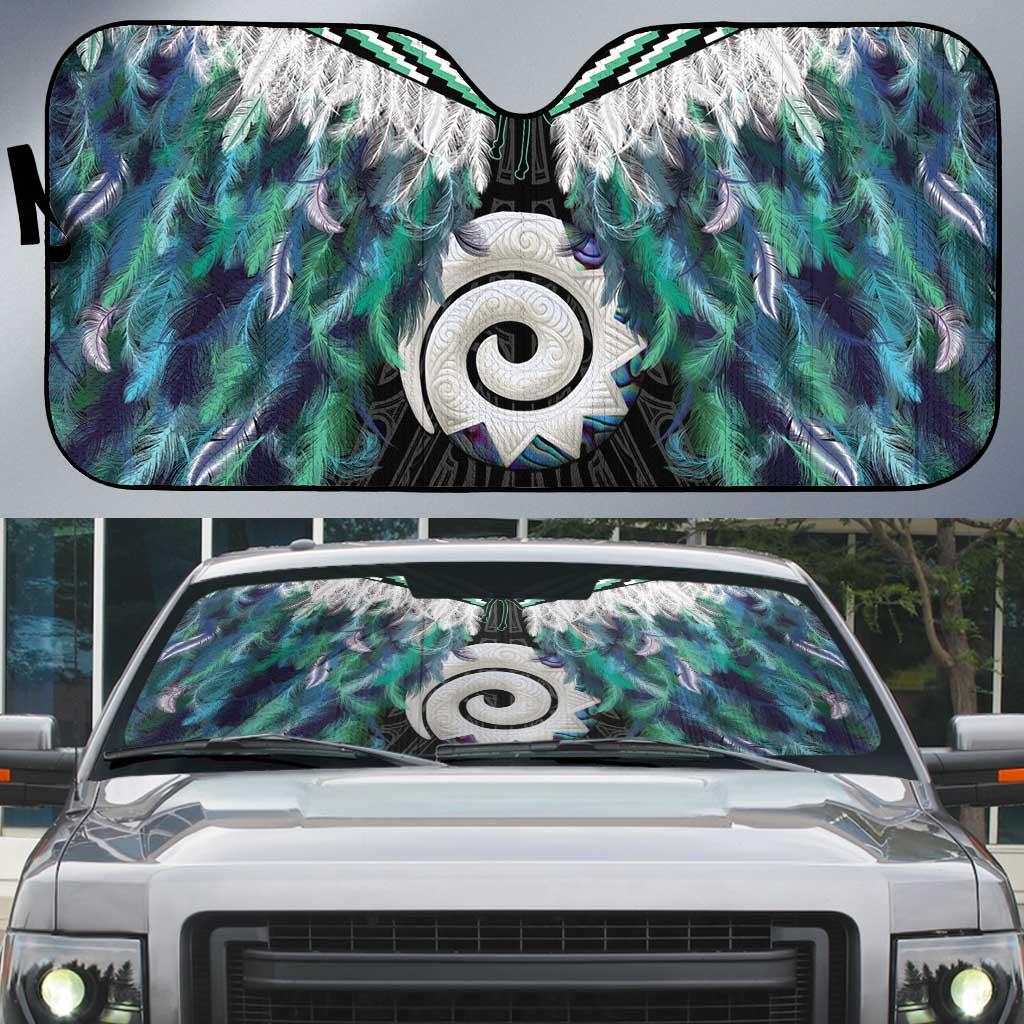 Aotearoa Korowai Motif Auto Sun Shade Maori Koru Poutama - Polynesian Pride