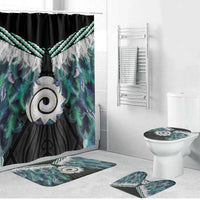 Aotearoa Korowai Motif Bathroom Set Maori Koru Poutama LT14 Bathroom Set (4 pcs) Turquoise - Polynesian Pride