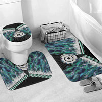 Aotearoa Korowai Motif Bathroom Set Maori Koru Poutama LT14 Mat Set Only (3 pcs) One Size Turquoise - Polynesian Pride