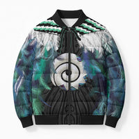 Aotearoa Korowai Motif Bomber Puffer Jacket Maori Koru Poutama - Polynesian Pride