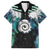 Aotearoa Korowai Motif Family Matching Long Sleeve Bodycon Dress and Hawaiian Shirt Maori Koru Poutama