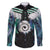 Aotearoa Korowai Motif Family Matching Long Sleeve Bodycon Dress and Hawaiian Shirt Maori Koru Poutama