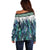 Aotearoa Korowai Motif Off Shoulder Sweater Maori Koru Poutama