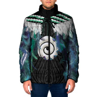 Aotearoa Korowai Motif Padded Jacket Maori Koru Poutama - Polynesian Pride