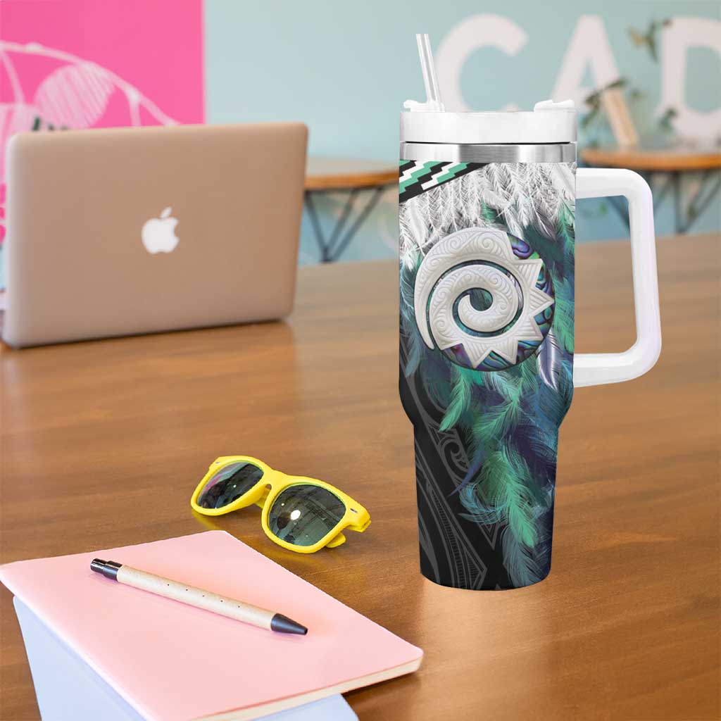 Aotearoa Korowai Motif Tumbler With Handle Maori Koru Poutama