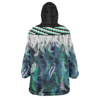 Aotearoa Korowai Motif Wearable Blanket Hoodie Maori Koru Poutama