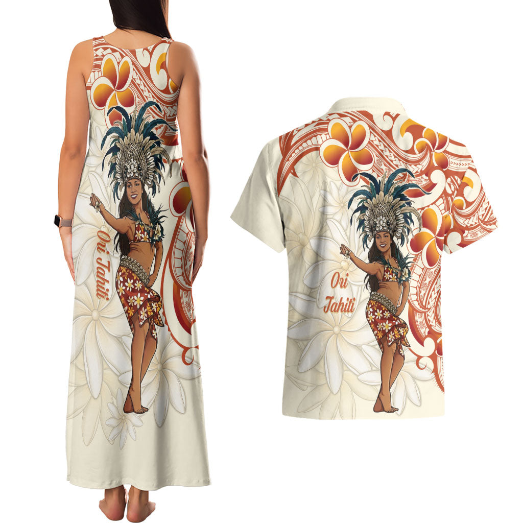 Heiva i Tahiti Couples Matching Tank Maxi Dress and Hawaiian Shirt Ori Tahitian Dance Tiare Maori LT14 - Polynesian Pride