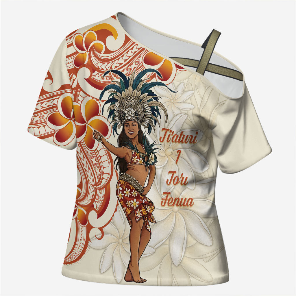 Heiva i Tahiti Cross Shoulder Shirt Ori Tahitian Dance Tiare Maori