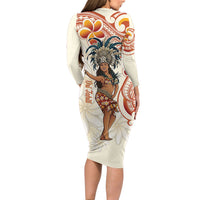 Heiva i Tahiti Family Matching Long Sleeve Bodycon Dress and Hawaiian Shirt Ori Tahitian Dance Tiare Maori LT14 - Polynesian Pride