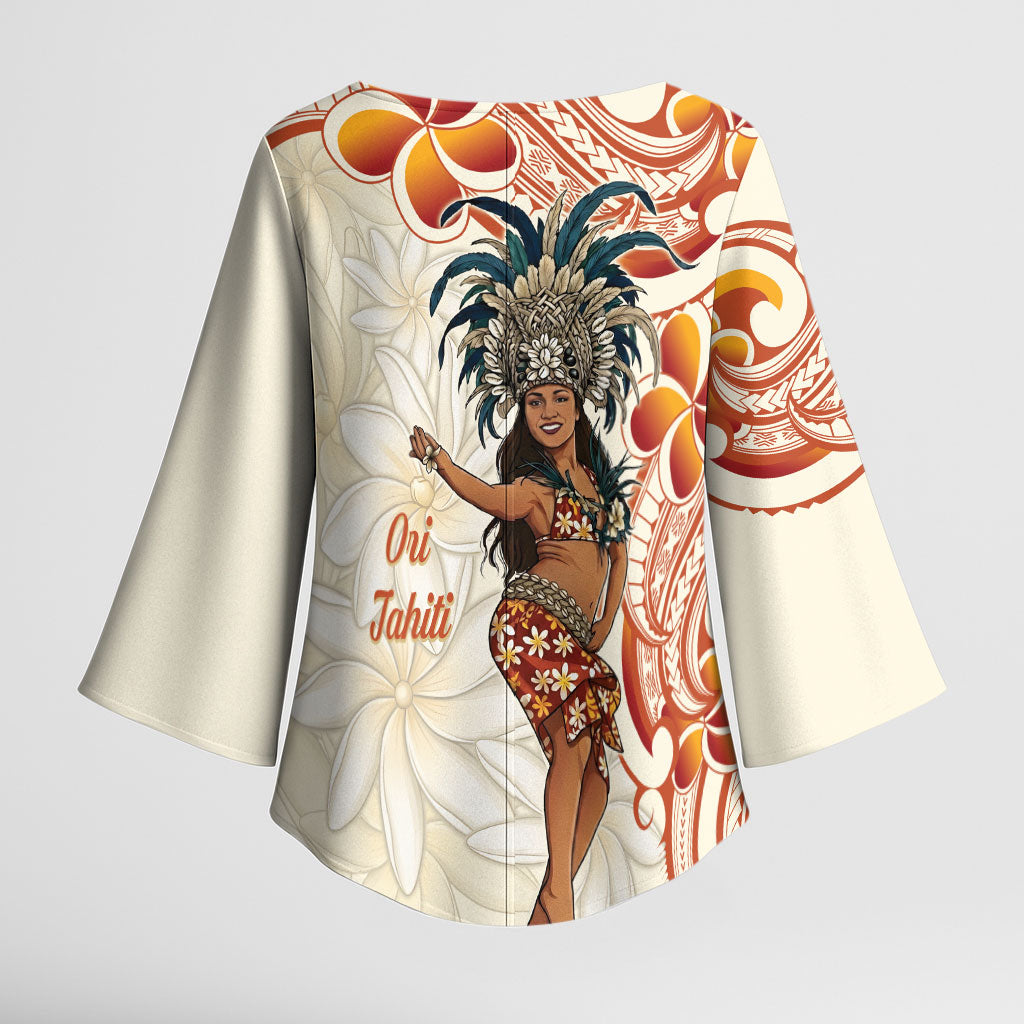 Heiva i Tahiti Kimono Sleeve Blouse Ori Tahitian Dance Tiare Maori