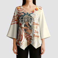 Heiva i Tahiti Kimono Sleeve Blouse Ori Tahitian Dance Tiare Maori
