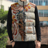 Heiva i Tahiti Sleeveless Puffer Jacket Ori Tahitian Dance Tiare Maori