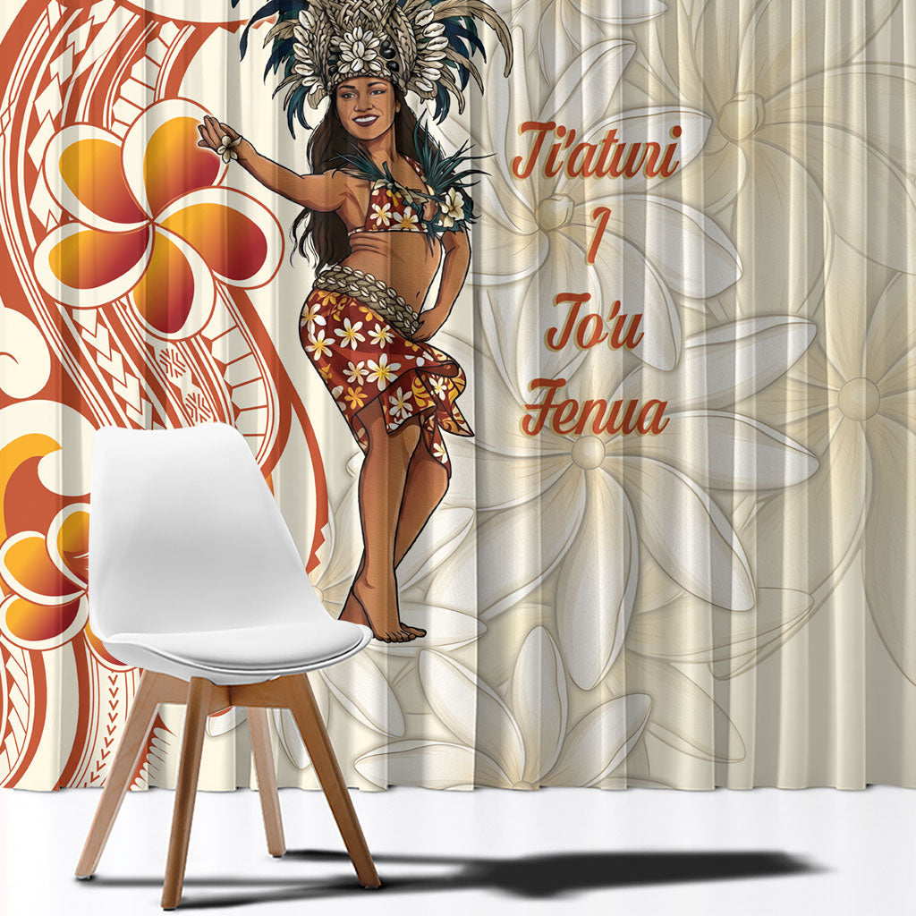 Heiva i Tahiti Window Curtain Ori Tahitian Dance Tiare Maori