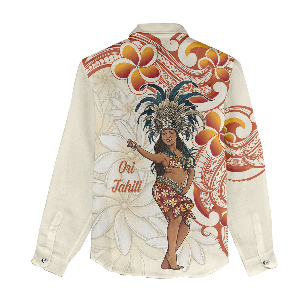 Heiva i Tahiti Women Casual Shirt Ori Tahitian Dance Tiare Maori