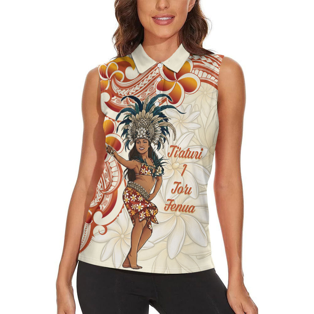 Heiva i Tahiti Women Sleeveless Polo Shirt Ori Tahitian Dance Tiare Maori LT14 - Polynesian Pride