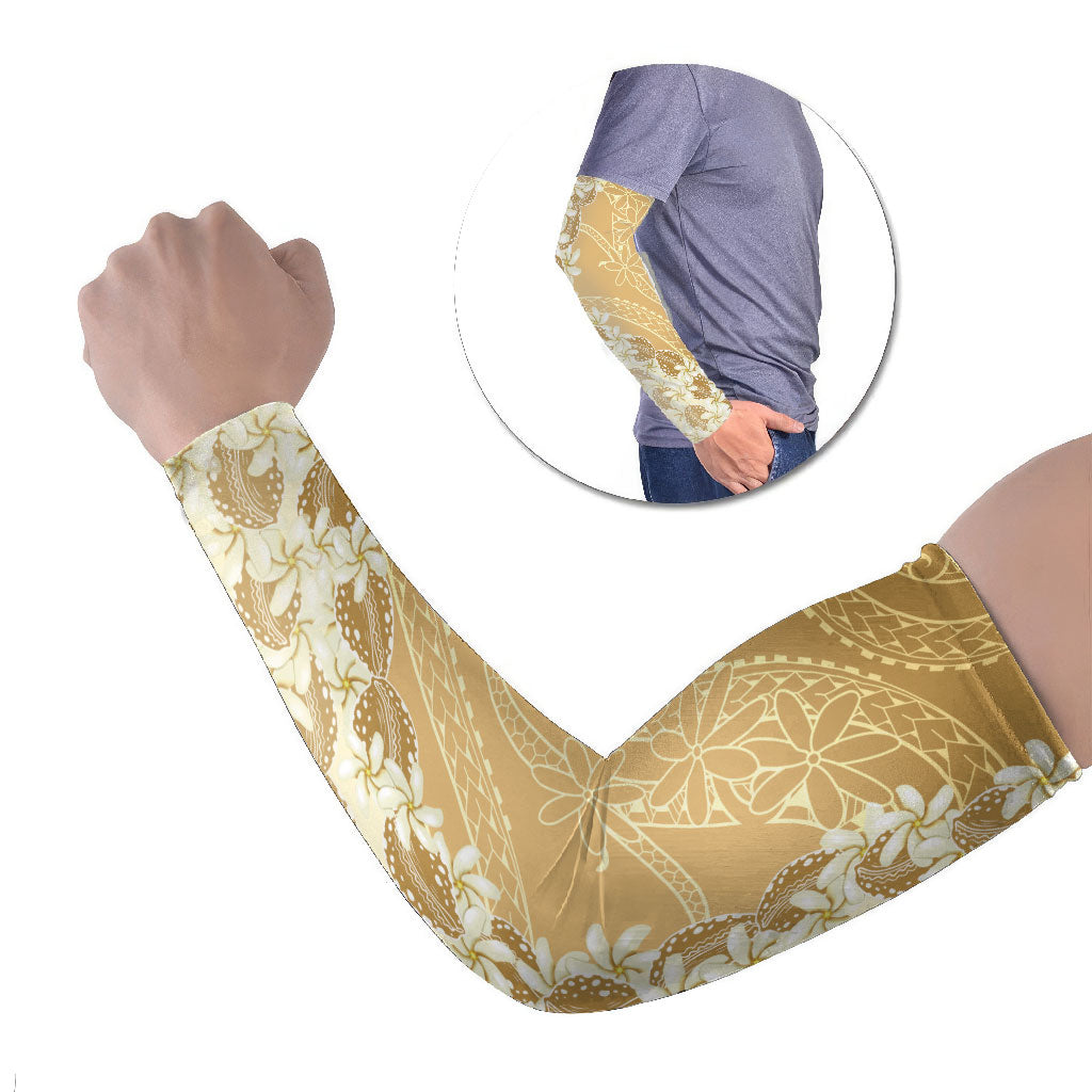 Heiva i Tahiti Arm Sleeves Tahitian Tiare Maori Cowrie Lei Brown