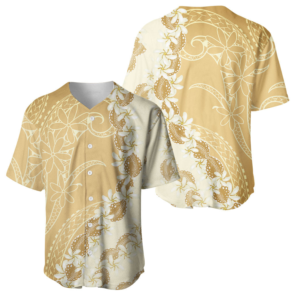 Heiva i Tahiti Baseball Jersey Tahitian Tiare Maori Cowrie Lei Brown