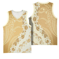 Heiva i Tahiti Basketball Jersey Tahitian Tiare Maori Cowrie Lei Brown