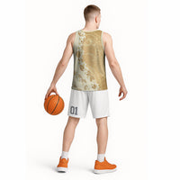 Heiva i Tahiti Basketball Jersey Tahitian Tiare Maori Cowrie Lei Brown