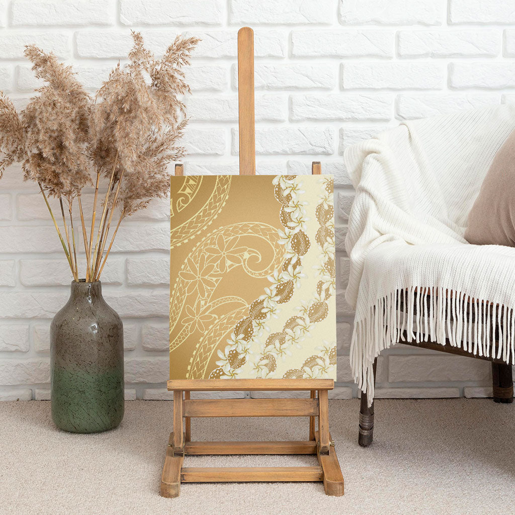 Heiva i Tahiti Canvas Wall Art Tahitian Tiare Maori Cowrie Lei Brown