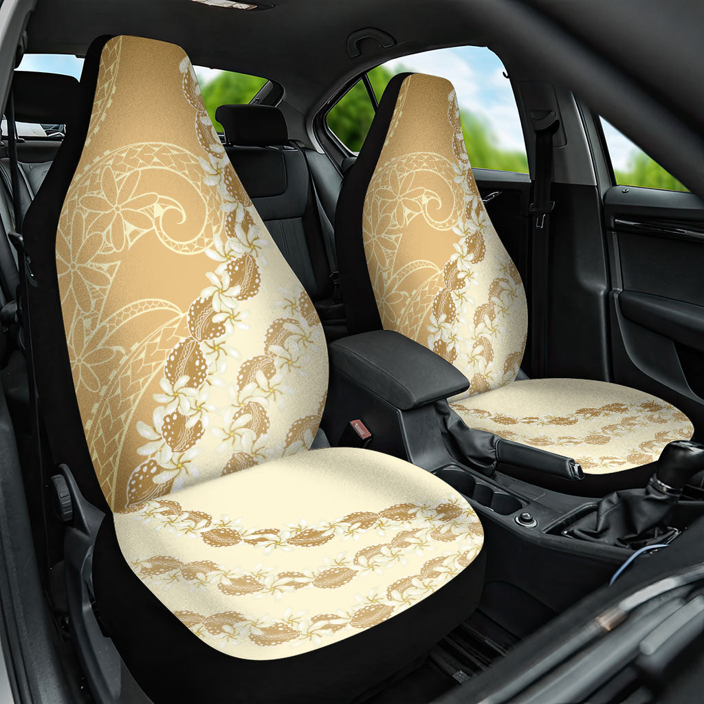 Heiva i Tahiti Car Seat Cover Tahitian Tiare Maori Cowrie Lei Brown