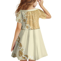 Heiva i Tahiti Family Matching Off The Shoulder Long Sleeve Dress and Hawaiian Shirt Tahitian Tiare Maori Cowrie Lei Brown LT14 - Polynesian Pride