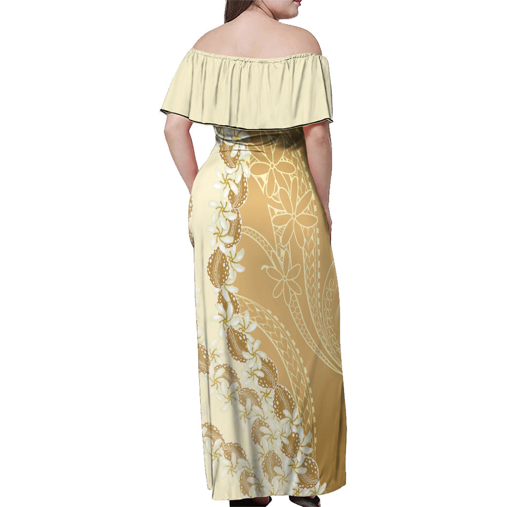 Heiva i Tahiti Family Matching Off Shoulder Maxi Dress and Hawaiian Shirt Tahitian Tiare Maori Cowrie Lei Brown LT14 - Polynesian Pride