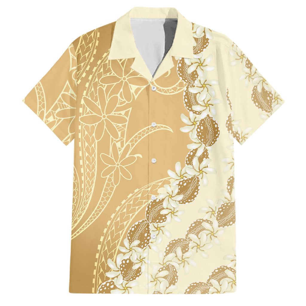 Heiva i Tahiti Family Matching Off Shoulder Short Dress and Hawaiian Shirt Tahitian Tiare Maori Cowrie Lei Brown LT14 Dad's Shirt - Short Sleeve Brown - Polynesian Pride