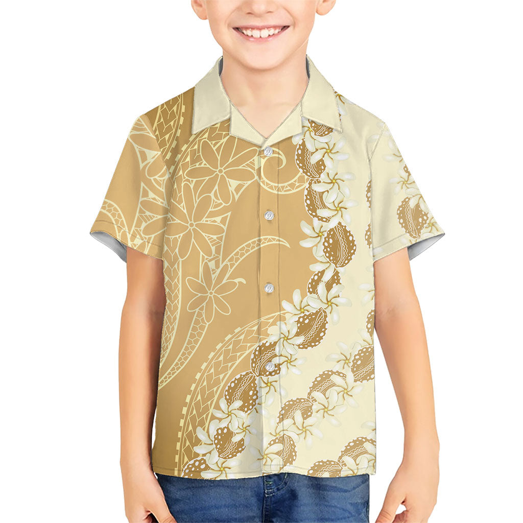 Heiva i Tahiti Family Matching Puletasi and Hawaiian Shirt Tahitian Tiare Maori Cowrie Lei Brown LT14 Son's Shirt Brown - Polynesian Pride