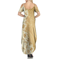 Heiva i Tahiti Family Matching Summer Maxi Dress and Hawaiian Shirt Tahitian Tiare Maori Cowrie Lei Brown LT14 - Polynesian Pride