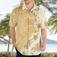 Heiva i Tahiti Hawaiian Shirt Tahitian Tiare Maori Cowrie Lei Brown