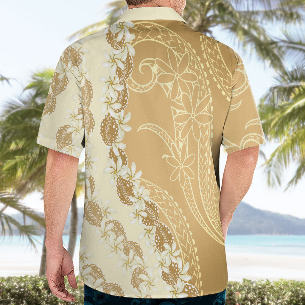 Heiva i Tahiti Hawaiian Shirt Tahitian Tiare Maori Cowrie Lei Brown