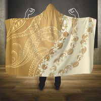 Heiva i Tahiti Hooded Blanket Tahitian Tiare Maori Cowrie Lei Brown