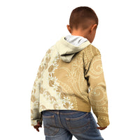 Heiva i Tahiti Kid Hoodie Tahitian Tiare Maori Cowrie Lei Brown