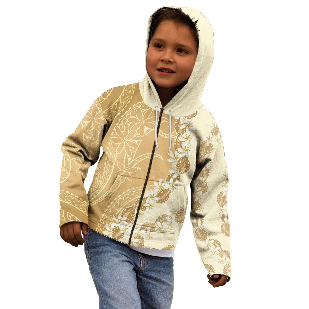 Heiva i Tahiti Kid Hoodie Tahitian Tiare Maori Cowrie Lei Brown