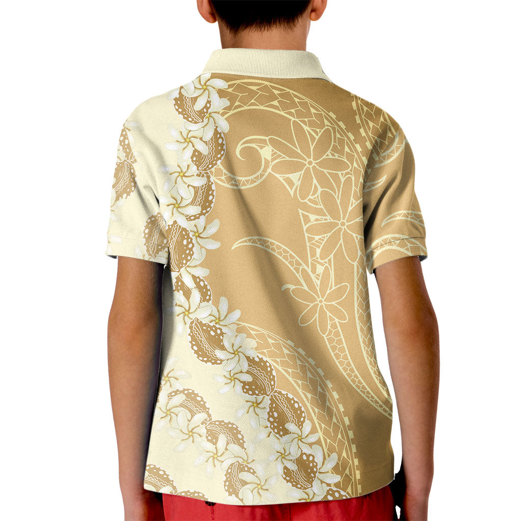 Heiva i Tahiti Kid Polo Shirt Tahitian Tiare Maori Cowrie Lei Brown LT14 - Polynesian Pride